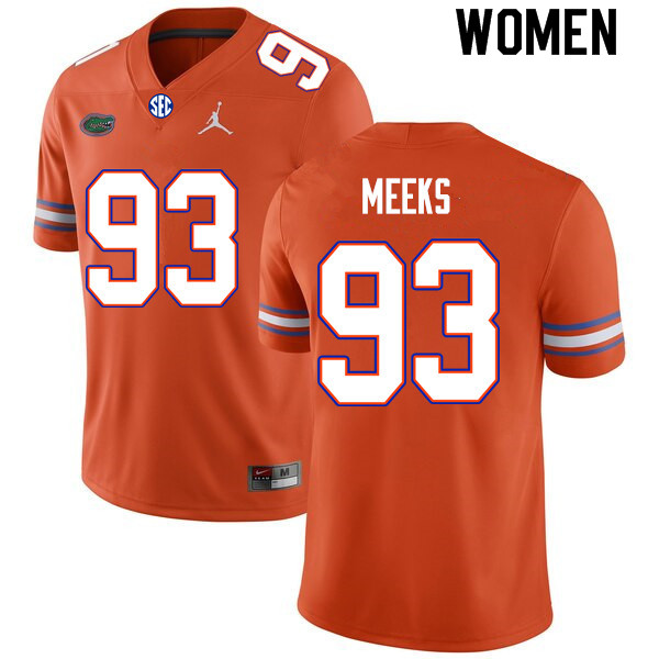 Women #93 Dylan Meeks Florida Gators College Football Jerseys Sale-Orange